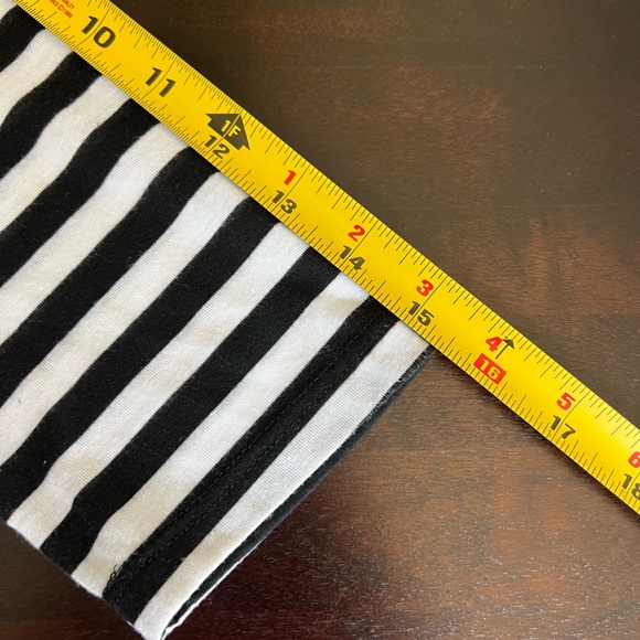 Poet EUC Striped Black and White Cowl Neck 3/4 Sleeve Jersey Tunic Blouse Size M - Picture 10 of 13